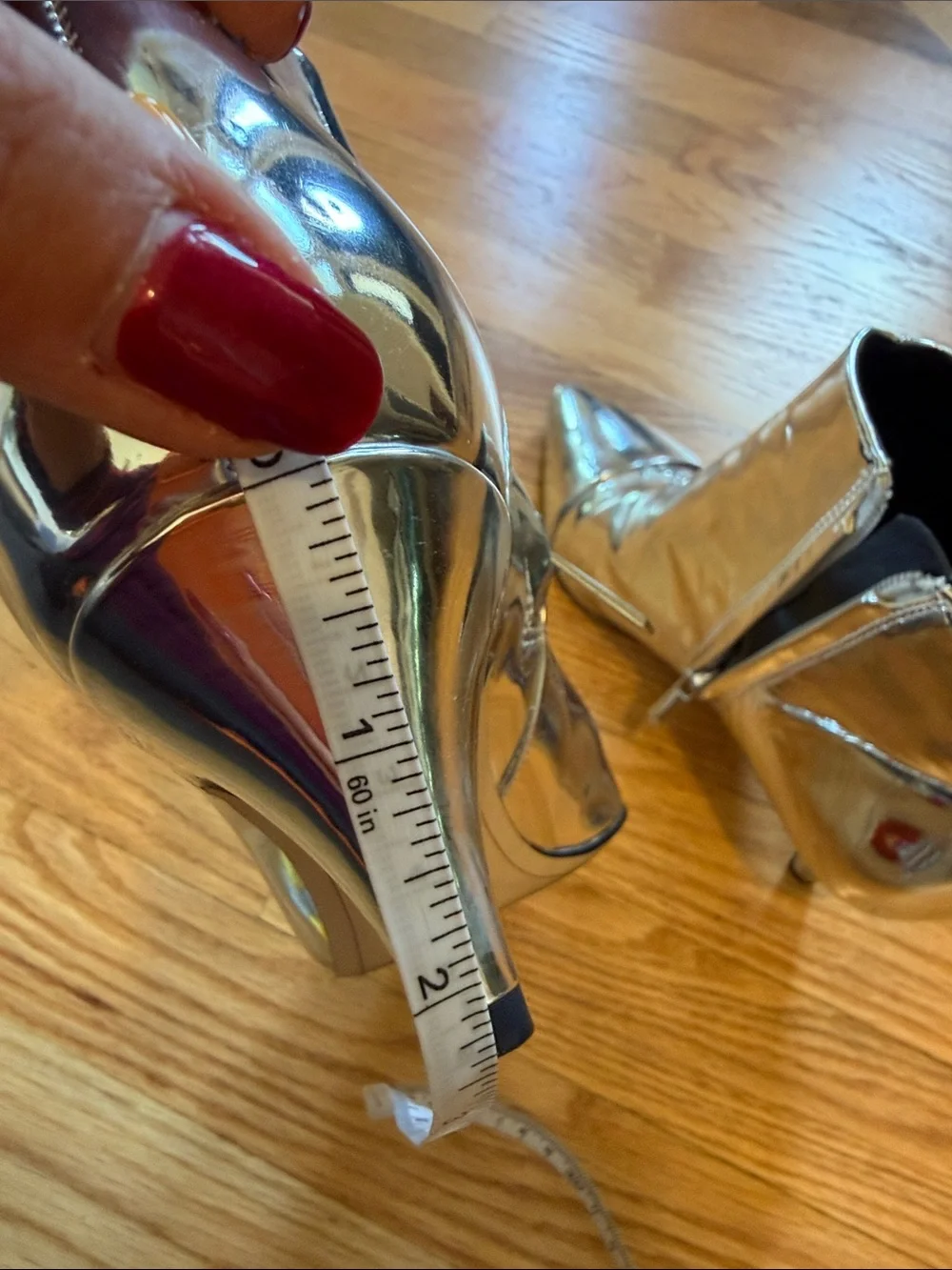 Sam Edelman Metallic Silver Pointed Toe Ankle Booties